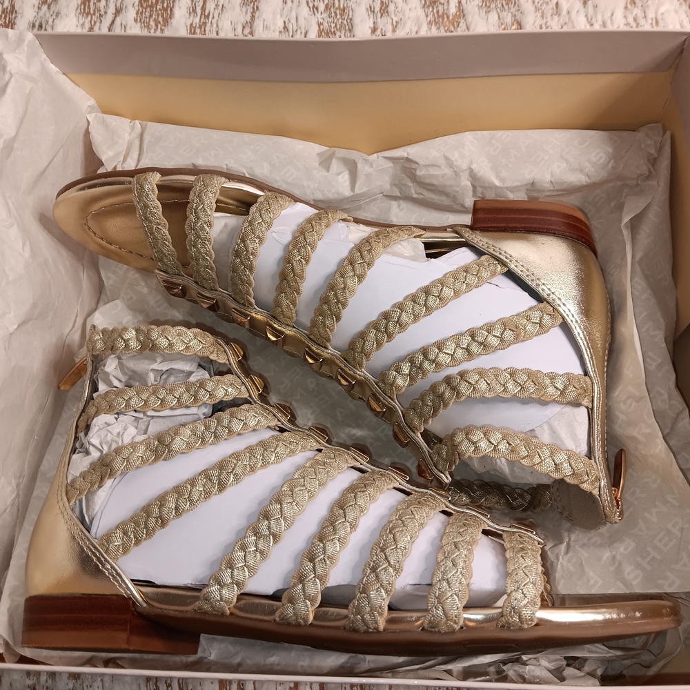 Marc Fisher Gold Braided Women's Sandals